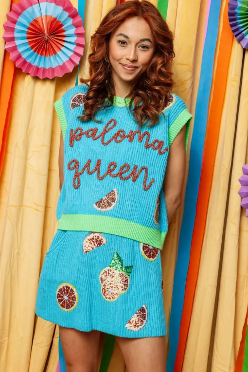 Aqua Grapefruit Sweater Skirt