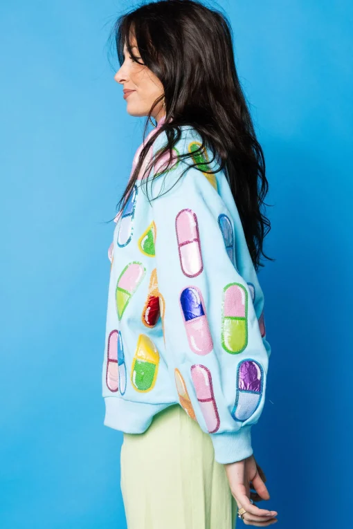 Aqua Multi 'Chill Pill' Sweatshirt