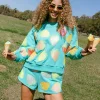 Aqua Scattered Strawberry Short