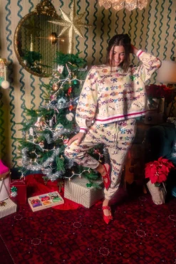 Beige Candy Garland Sweatshirt