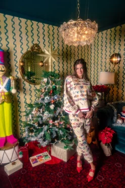 Beige Candy Garland Sweatshirt