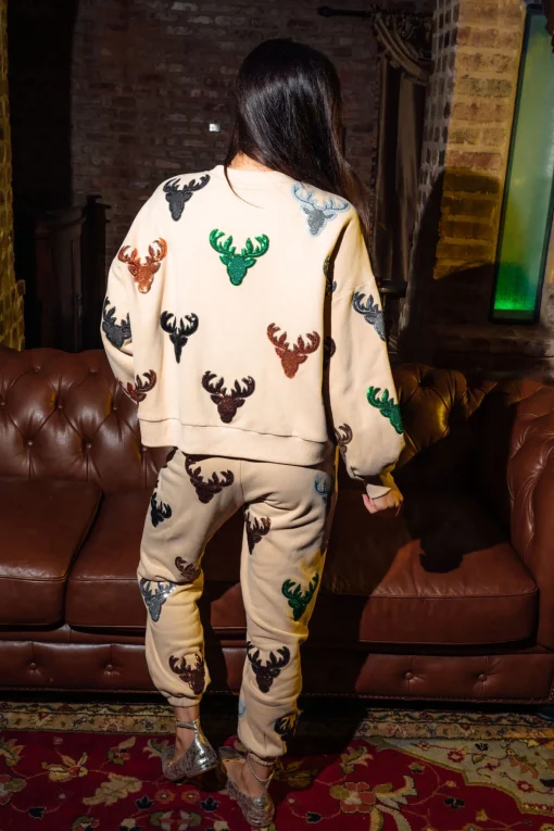 Beige Deer Head Jogger