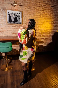 Beige Fall Leaves Dress