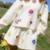 Beige Flower Type Scattered Short