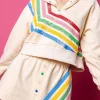 Beige Multi Stripe Henley Short