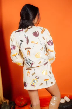 Beige Wine & Cork Screw Skort