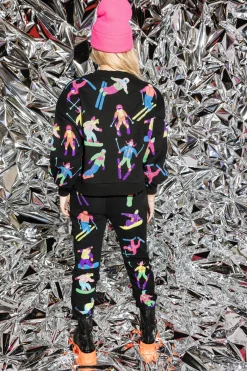 Black & Neon Scatter Skier Sweatshirt