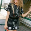 Black & White Pinstripe Baseball Skort