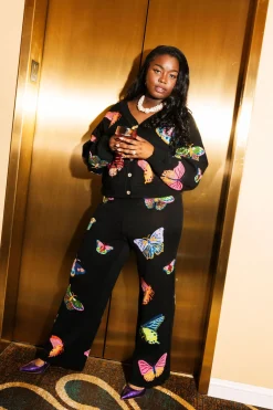 Black Big Butterfly Cardigan