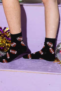 Black Football All Over Socks
