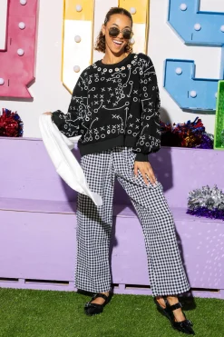 Black Football Play Grommet Sweatshirt