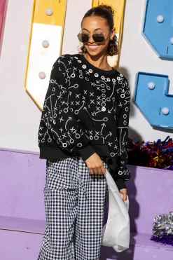 Black Football Play Grommet Sweatshirt