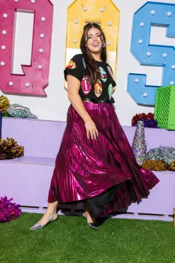 Black Groovy Scattered Football Tee