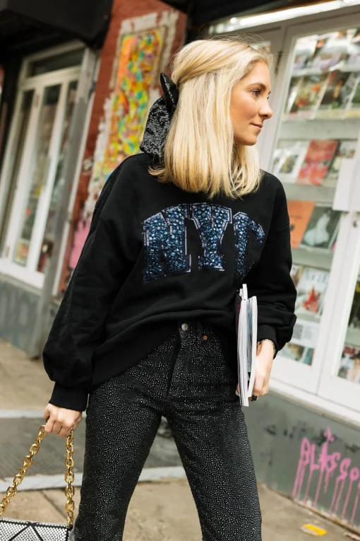 Black Jeweled 'NYC' Sweatshirt