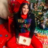 Black Merry Everything Glitter Script Sweater