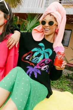 Black Multi Coca-Cola® Palm Tree Sweatshirt