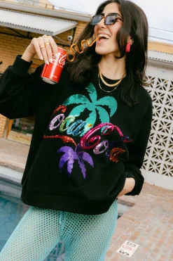 Black Multi Coca-Cola® Palm Tree Sweatshirt