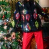 Black Multi Color Ornaments Shacket