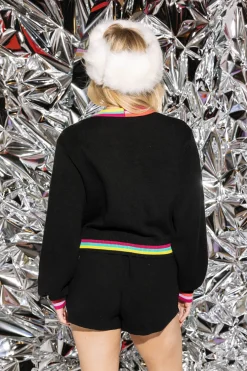 Black Pearl Snowmen Knit Shorts