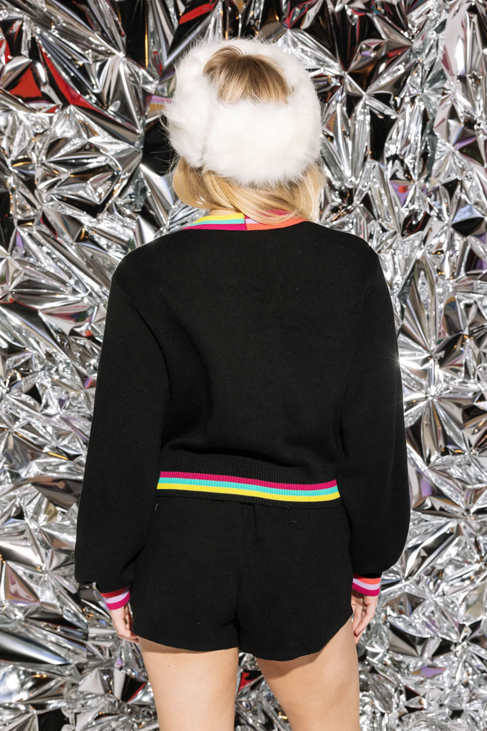 Black Pearl Snowmen Knit Shorts