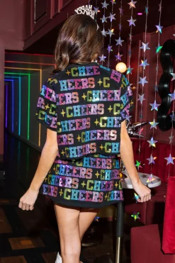 Black Rainbow Cheers All Over Skort