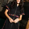 Black Rainbow Jewel Zip Up Dress