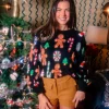 Black Scattered Christmas Icon Sweater