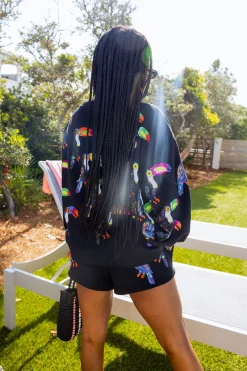 Black Scattered Toucan Sweatshirt