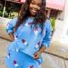 Blue Bomb Pop Collar Sweatshirt