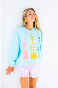 Bright Blue Multi Coca-Cola® Bottle Sweatshirt