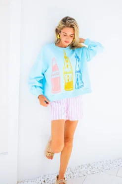 Bright Blue Multi Coca-Cola® Bottle Sweatshirt