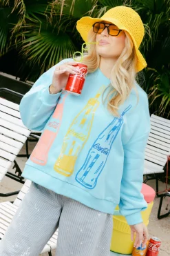 Bright Blue Multi Coca-Cola® Bottle Sweatshirt