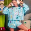 Bright Blue Rainbow Candy Canes Sweatshirt