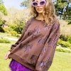 Brown Scattered Horse Rider Sweatshirt