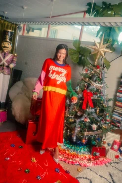 Colorblock Fuzzy 'Merry & Bright' Sweater