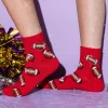 Crimson Football All Over Socks
