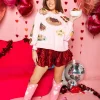 Dark Red Wavy Swing Shorts