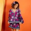 Dark Teal Pomegranate Cardigan