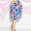 Dusty Blue Rainbow Foil Heart Skort