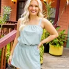 Dusty Blue Rhinestone Active Tank