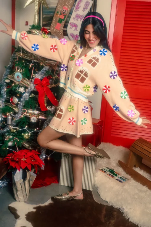 Entire Gingerbread House Cardigan
