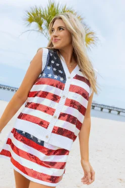 Full Sequin Flag Skirt
