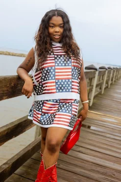 Full Sequin Stars & Stripes Skirt