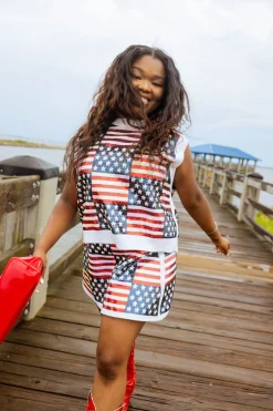 Full Sequin Stars & Stripes Sweater Vest
