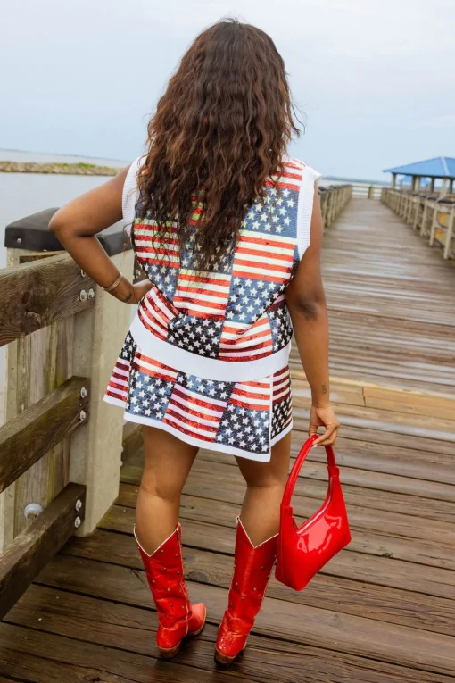 Full Sequin Stars & Stripes Sweater Vest