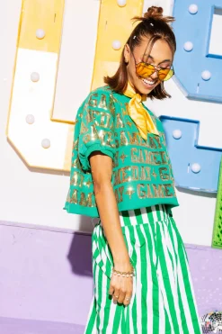 Green & Gold 'Gameday' All Over Top