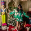 Green Christmas Puppies Shorts