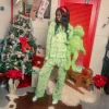 Green Gingerbread Men & Bows Pajama Pant