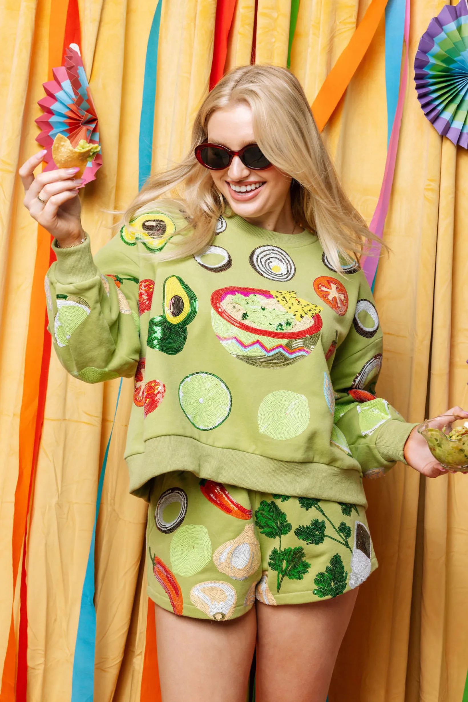 Green Guacamole Ingredient Icon Sweatshirt