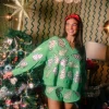 Green Little Debbie Trees V Neck Sweatshirt